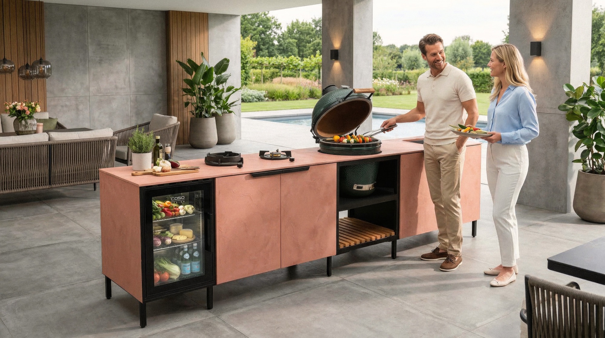 Kamado, gas burners and refrigeration